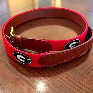 Smathers & Branson Red Georgia Needlepoint Belt